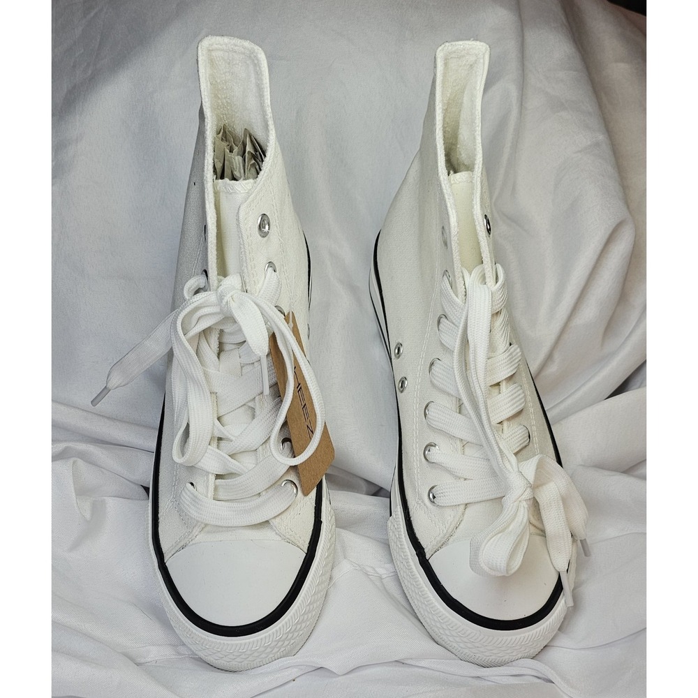 Heez, Women's Size 7 -Lace Up High Top Canvas Sneakers Tennis Shoes - Picture 6 of 9